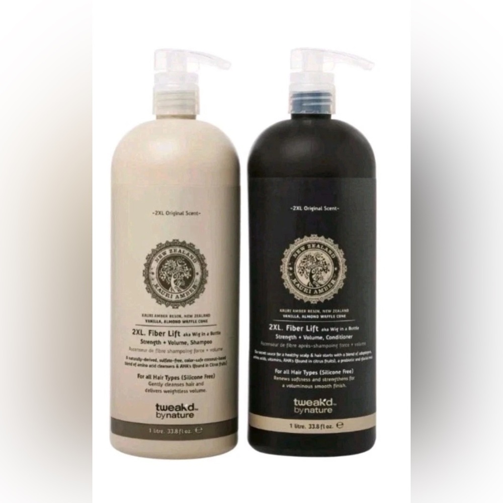 Tweak'd by Nature Vanilla Almond 2XL Fiber Lift Shampoo & Conditioner 33.8 oz